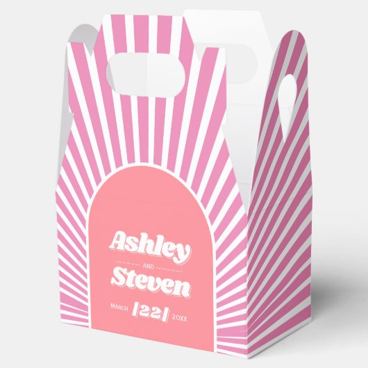 70年代のレトロなピンクのインスパイアスン結婚レイ フェイバーボックス (オープン)