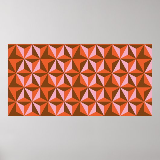70年代のレトロなヴィンテージパターンの背景 ポスター (正面)