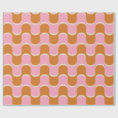 70年代のレトロなヴィンテージ波形(金ゴールドとピンク) ラッピングペーパー (フラット)