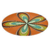 70年代のレトロな春ヒッピーのフラワーパワー カッティングボード (角)