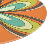 70年代のレトロな春ヒッピーのフラワーパワー カッティングボード (角)