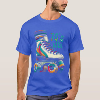 70年代のレトロな雰囲気が漂うカラフルなローラースケート Tシャツ