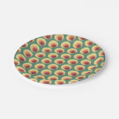 70年代のレトロな雰囲気を纏った円形パターン ペーパープレート (アングル)