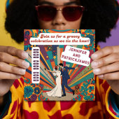 70年代のレトロインスパイア結婚なスタイル 招待状