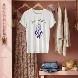 70年代のレトロパープルドリーキャッチャーカスタマイズ引用文 Tシャツ