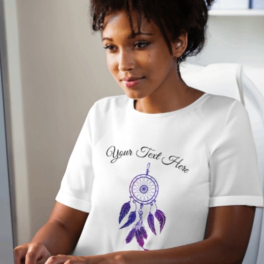 70年代のレトロパープルドリーキャッチャーカスタマイズ引用文 Tシャツ