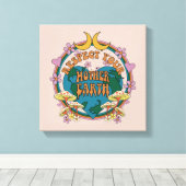 70年代のレトロマザーアース・グラフィック キャンバスプリント (インサイチュ (ウッドフロア))