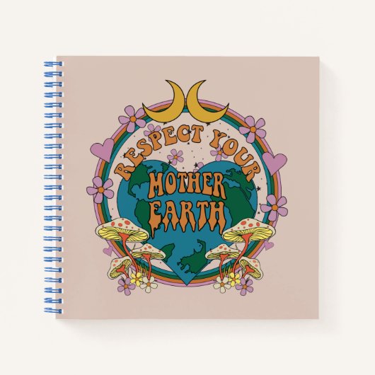 70年代のレトロマザーアース・グラフィック ノートブック (正面)