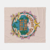 70年代のレトロマザーアース・グラフィック フリースブランケット (正面(横))