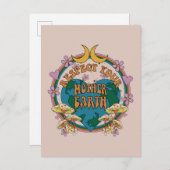 70年代のレトロマザーアース・グラフィック ポストカード (正面/裏面)