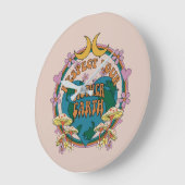 70年代のレトロマザーアース・グラフィック ラージ壁時計 (傾斜)