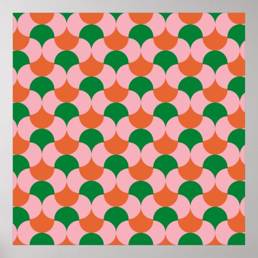 70年代のレトロヴィンテージパターン背景画, 70年代, ge ポスター (正面)