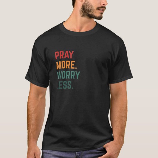 70年代のレトロ祈はクリスチャンの心配をインスパイア軽減 Tシャツ (正面)