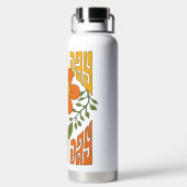 70年代のレトロ笑顔デイジー花 ウォーターボトル (背面)