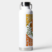 70年代のレトロ笑顔デイジー花 ウォーターボトル (正面)