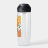 70年代のレトロ笑顔デイジー花 ウォーターボトル (背面)