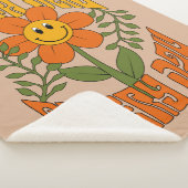 70年代のレトロ笑顔デイジー花 シェルパブランケット (3/4)