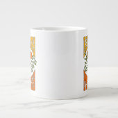 70年代のレトロ笑顔デイジー花 ジャンボコーヒーマグカップ (正面)