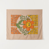 70年代のレトロ笑顔デイジー花 タペストリー (正面(横))