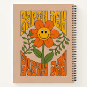 70年代のレトロ笑顔デイジー花 ノートブック (裏面)