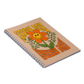 70年代のレトロ笑顔デイジー花 ノートブック (右側)