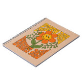 70年代のレトロ笑顔デイジー花 ノートブック (左側)