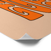 70年代のレトロ笑顔デイジー花 ポスター (角)