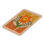 70年代のレトロ笑顔デイジー花 マグネット (左側)