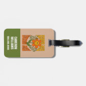 70年代のレトロ笑顔デイジー花 ラゲッジタグ (裏面横)