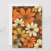 70年代のレトロ結婚フローラ セーブザデート (裏面)