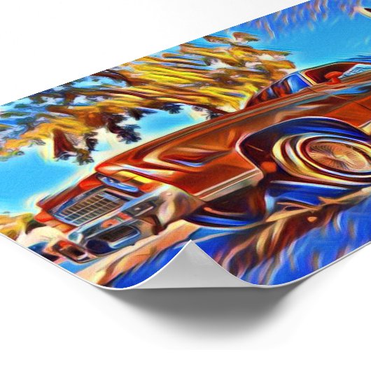 70年代のローライダーシボレーMonte Carloローライダーアート ポスター (角)