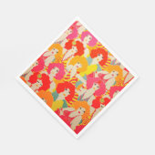 70年代のヴィンテージレトロカラフル壁紙デザイン スタンダードランチョンナプキン (角)