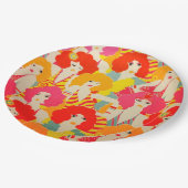 70年代のヴィンテージレトロカラフル壁紙デザイン ペーパープレート (アングル)