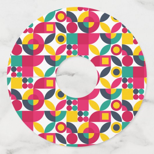 70年代のヴィンテージ・アート ワイングラスタグ (正面)