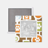 70年代の前部印刷パターンフォトマグネット マグネット (正面/裏面)