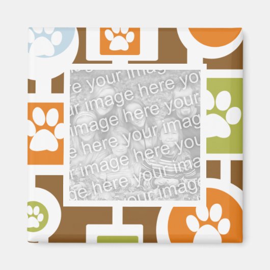 70年代の前部印刷パターンフォトマグネット マグネット (正面)