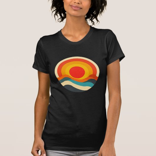 70年代の日が差すことクールレトロ-インスパイアヴィンテージ Tシャツ (正面)