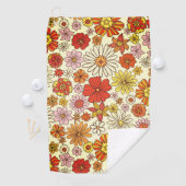 70年代の暖インスパイアかいフローラプリント ゴルフタオル (インサイチュ)