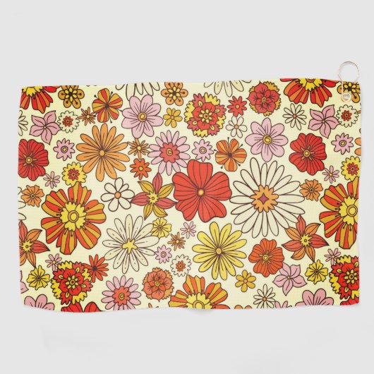 70年代の暖インスパイアかいフローラプリント ゴルフタオル (横)