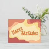 70年代の波打つ温かい誕生日カード 招待状 (スタンド正面)