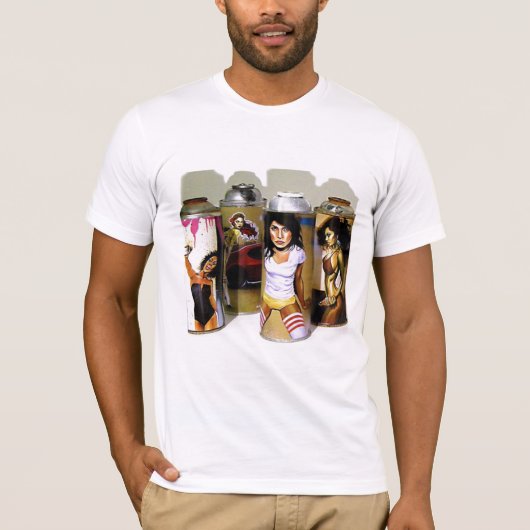 70年代の粋なスタイルのスプレー容器 Tシャツ (正面)