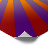 70年代の紫オレンジスターバーストウォールアート ポスター (角)