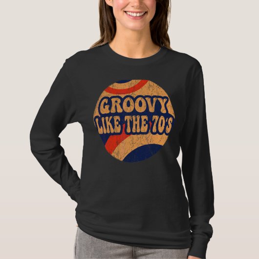 70年代の美的ノスタルジアのようなグルーヴィ1970年代のRet Tシャツ (正面)