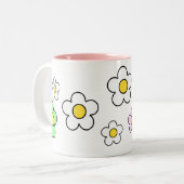 70年代の花のシンプルなN°2マグ ツートーンマグカップ (正面左)