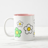 70年代の花のシンプルなN°2マグ ツートーンマグカップ (左)