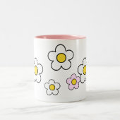 70年代の花のシンプルなN°2マグ ツートーンマグカップ (中央)
