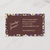 70年代の花ブランド名で手作りボホスタイルかわいい 名刺 (裏面)