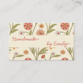 70年代の花ブランド名で手作りボホスタイルかわいい 名刺 (正面)