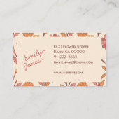 70年代の花手作りネームぼほスタイルかわいい 名刺 (裏面)