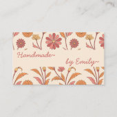 70年代の花手作りネームぼほスタイルかわいい 名刺 (正面)